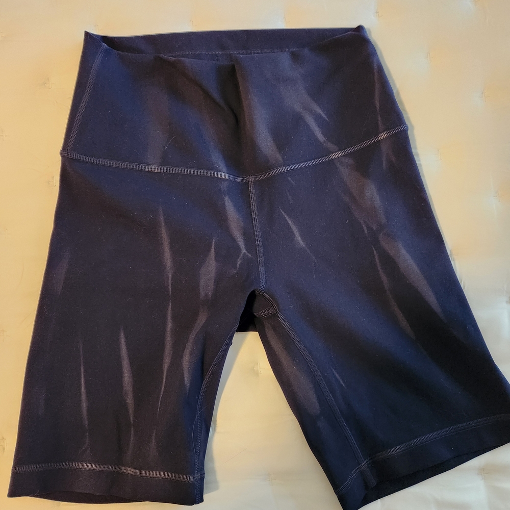 Lululemon Athletica Blue Bike Shorts High-Waisted Moisture-Wicking